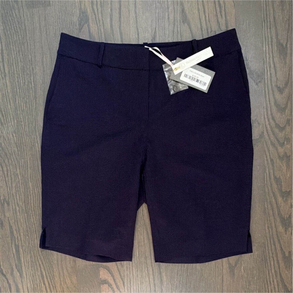 FAIRWAY & GREENE Millie Bermuda Golf Shorts Navy Pockets Stretch Womens 4 NWT